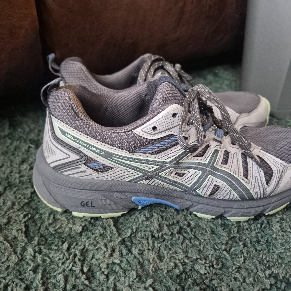 Asics Women's Gel Adventure 7 Gray and Blue Athletic Shoes Trail Running 8.5 - Picture 2 of 14